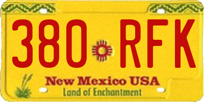 NM license plate 380RFK