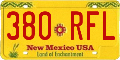 NM license plate 380RFL