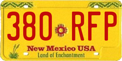 NM license plate 380RFP