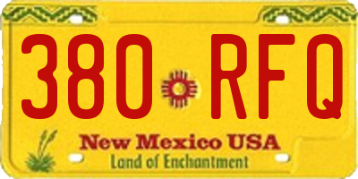 NM license plate 380RFQ