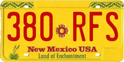 NM license plate 380RFS