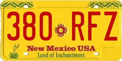 NM license plate 380RFZ