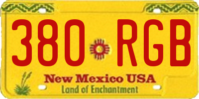 NM license plate 380RGB