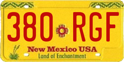 NM license plate 380RGF