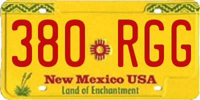 NM license plate 380RGG