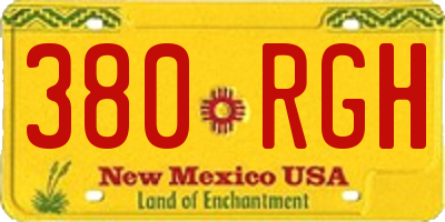 NM license plate 380RGH