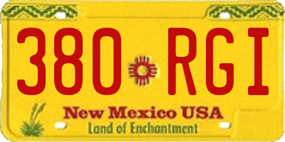 NM license plate 380RGI