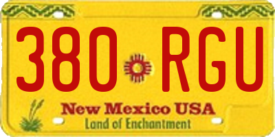 NM license plate 380RGU
