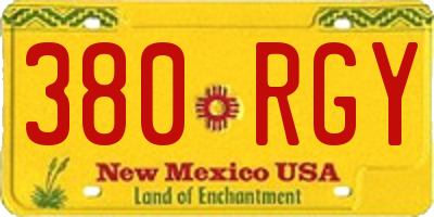NM license plate 380RGY