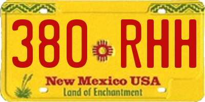 NM license plate 380RHH