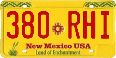 NM license plate 380RHI