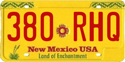 NM license plate 380RHQ
