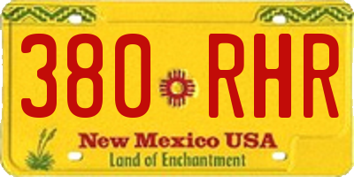 NM license plate 380RHR