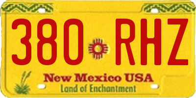 NM license plate 380RHZ