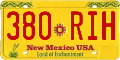 NM license plate 380RIH