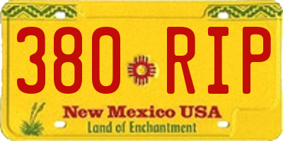 NM license plate 380RIP