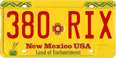 NM license plate 380RIX