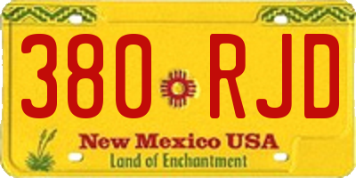 NM license plate 380RJD