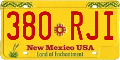 NM license plate 380RJI