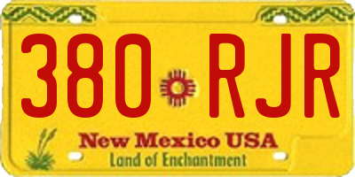 NM license plate 380RJR