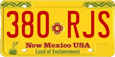 NM license plate 380RJS