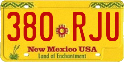 NM license plate 380RJU