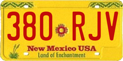 NM license plate 380RJV