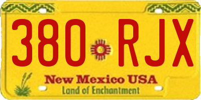 NM license plate 380RJX