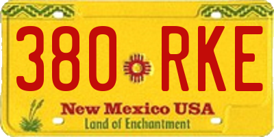 NM license plate 380RKE