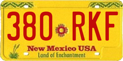 NM license plate 380RKF
