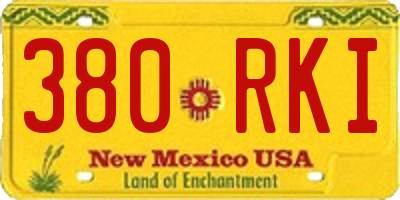 NM license plate 380RKI