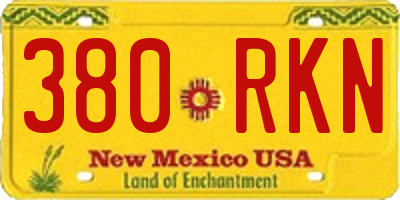 NM license plate 380RKN