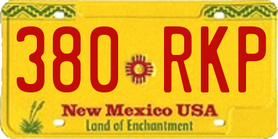 NM license plate 380RKP
