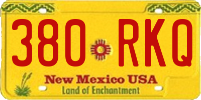 NM license plate 380RKQ