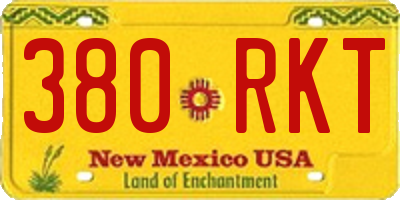 NM license plate 380RKT