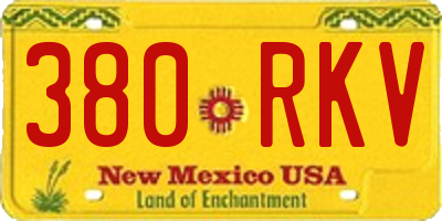 NM license plate 380RKV
