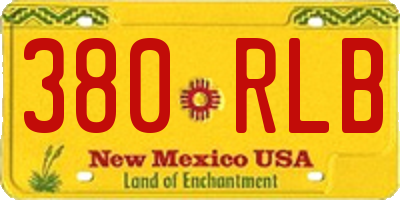 NM license plate 380RLB