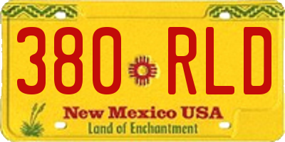 NM license plate 380RLD