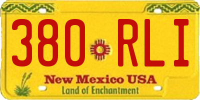 NM license plate 380RLI