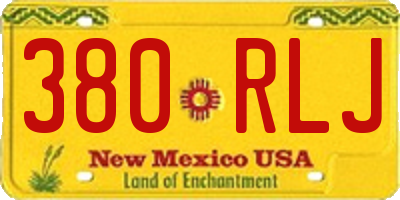 NM license plate 380RLJ