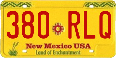 NM license plate 380RLQ