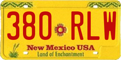 NM license plate 380RLW