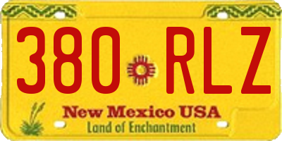 NM license plate 380RLZ
