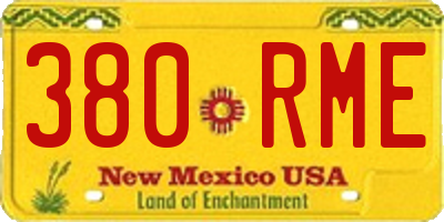 NM license plate 380RME