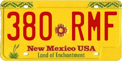 NM license plate 380RMF