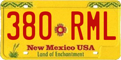 NM license plate 380RML