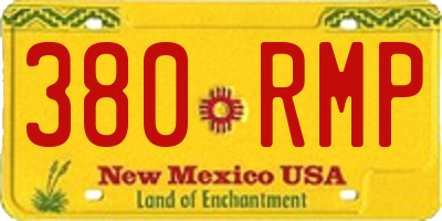 NM license plate 380RMP