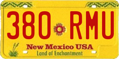 NM license plate 380RMU