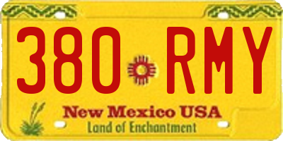 NM license plate 380RMY