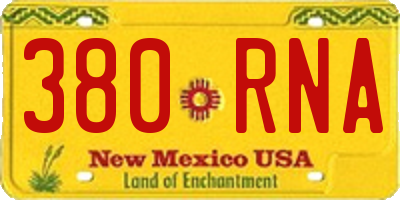 NM license plate 380RNA